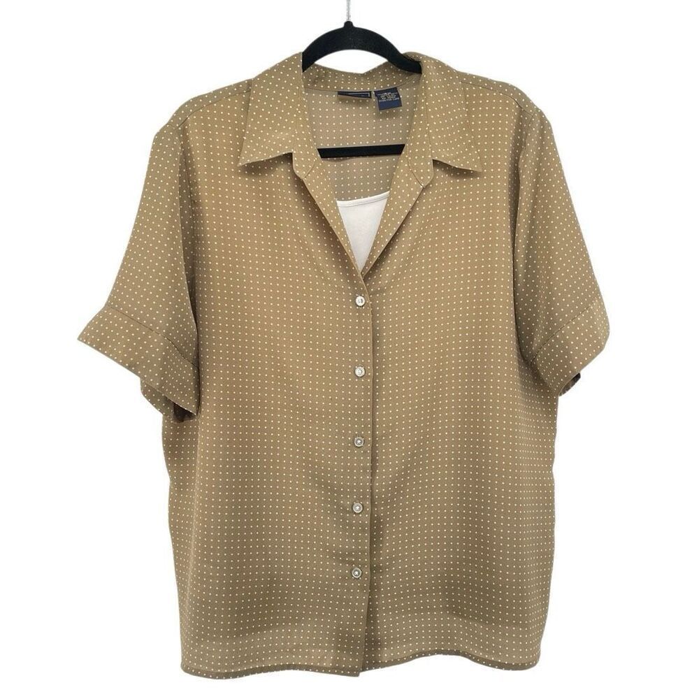 Laura Scott Woman 18W Polka Dot Short Sleeve Blouse with Cami